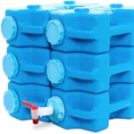 AquaBrick 3 Gallon Long Term Water Storage Container, Stackable, BPA Free, Blue