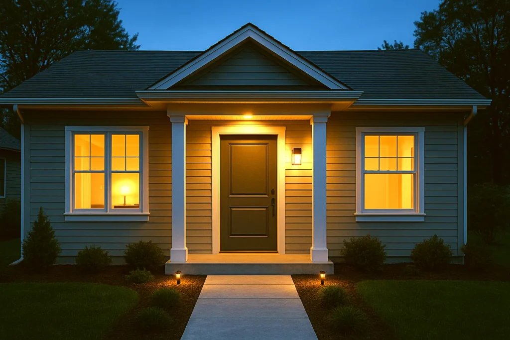 house in the evening